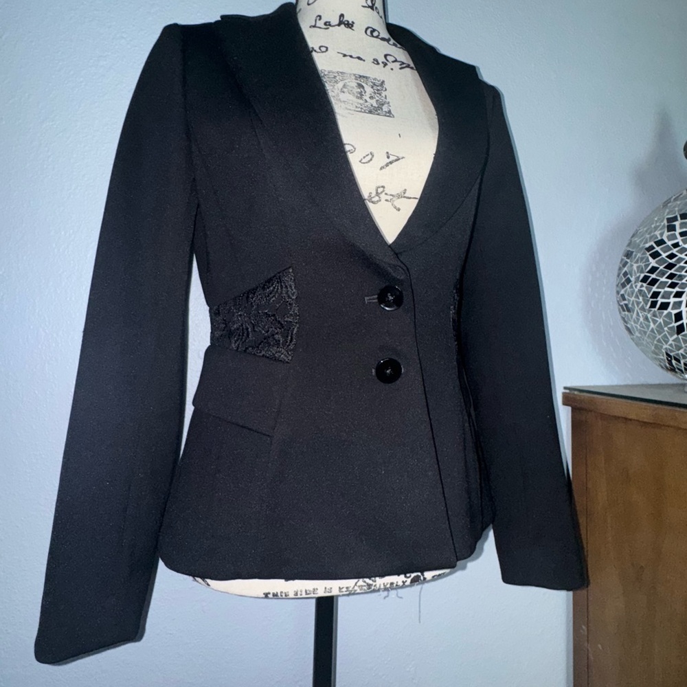 White House Black Market Signature Blazer with Lace Insert